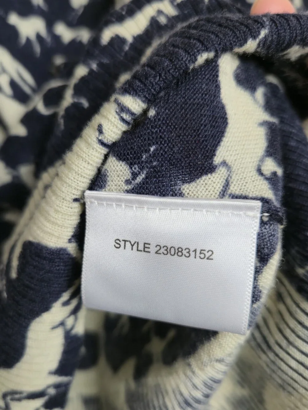 Tory Burch Intarsia Merino Wool Sweater Equestrian Pattern Size XS
